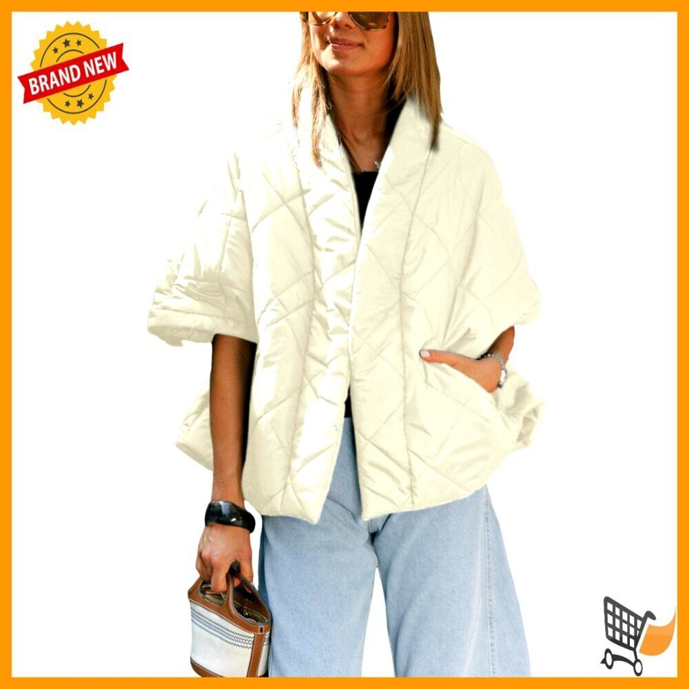Lightweight Puffer Vest with Pockets, Oversized Fit, Quilted Outerwear